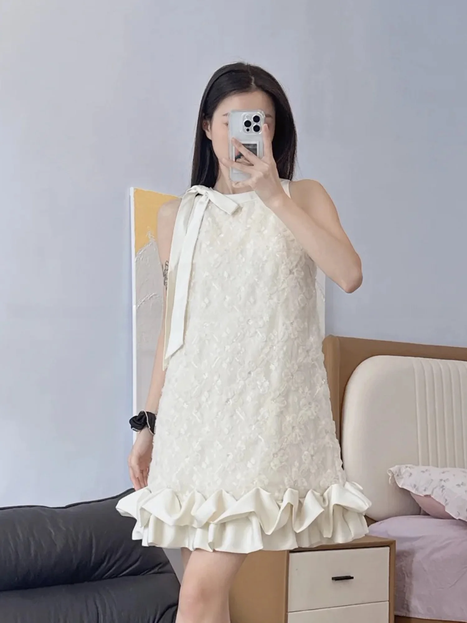 Romantic Knot Splice Lace Svel Flower Bud Dr Faion da donna Ele l Vita Primavera Estate Autunno Dr