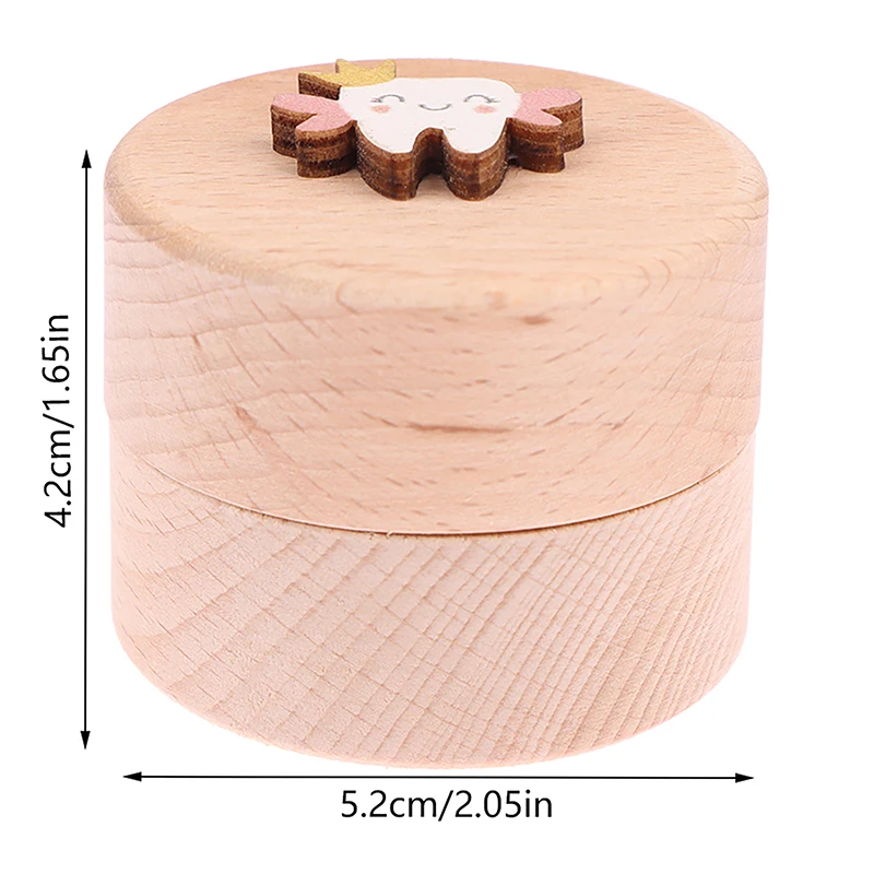 1PC Baby Teeth Box For Children Teeth Collection Commemorative Box Fetal Hair Umbilical Cord Preservation Wooden Box