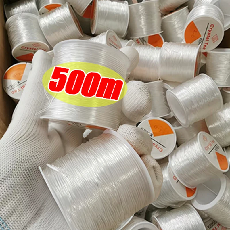 100/500M Elastic Crystal Line Cord 0.5-1mm Transparent Elastic Line for Jewelry Making DIY Bracelet Necklace Beaded Accessories