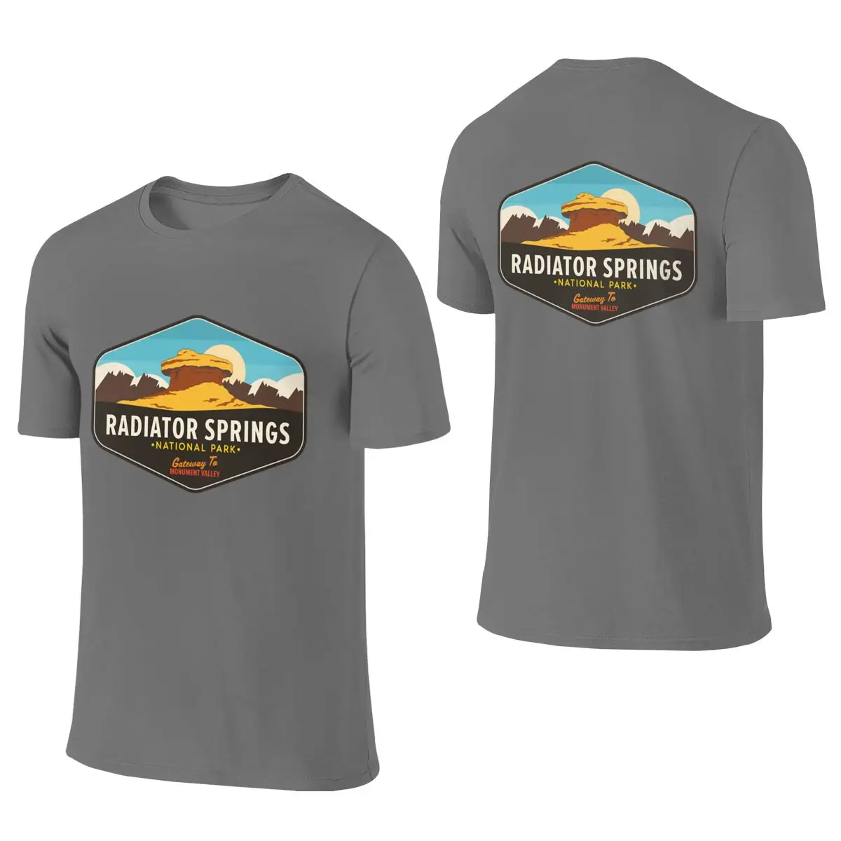 Radiator Springs National Park Gateway To Monument Valley Simple Reversible T-shirt Niche Casual Anti-Pilling Women's T-shirts