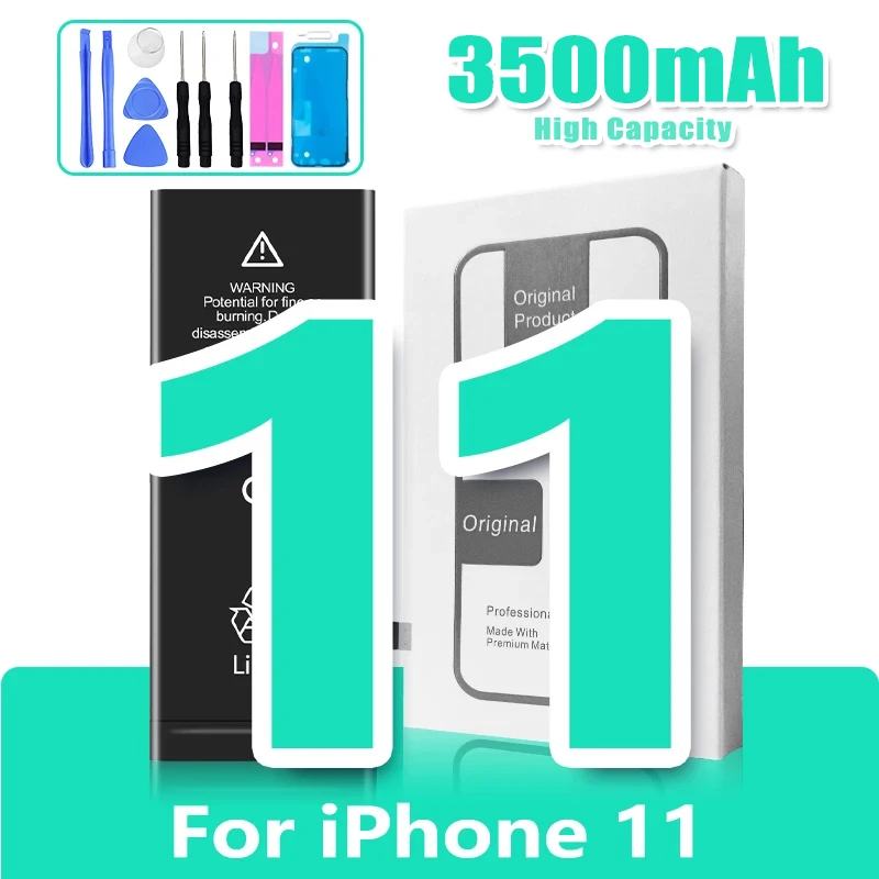 0 Cyclus Hoge Capaciteit Batterij Voor iPhone 11 11Pro 12Pro 12 13 14 13Pro 14Pro Max Mini Telefoon Bateria + gratis Tool Kit