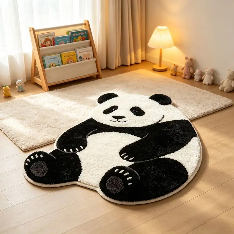 VIKAMA Dolphin Shaped Area Rug Soft Washable Non Slip Cute Sea Animal Ocean Blue Irregular Edge Bathroom Carpet Home Decor