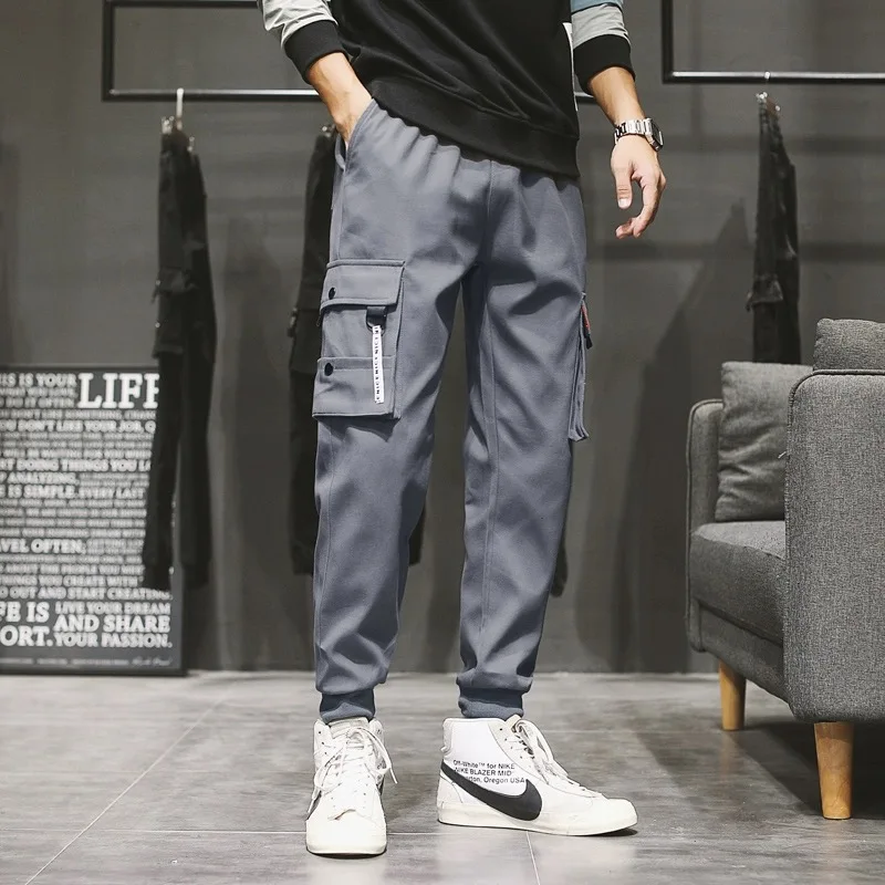 Classic Design Multi Pocket Cargo Pants, Men's Casual Loose Fit Drawstring Cargo Pants/Joggers For Spring Summer Outdoor