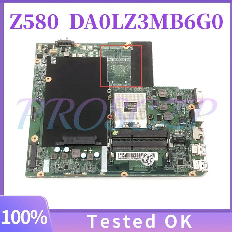 Carte mère pour ordinateur portable Lenovo IdeaPad Z580 DA0LZ3MB6G0, 11S90000921ZZ 90000921, DDR3 UMA HD, CPU gratuit