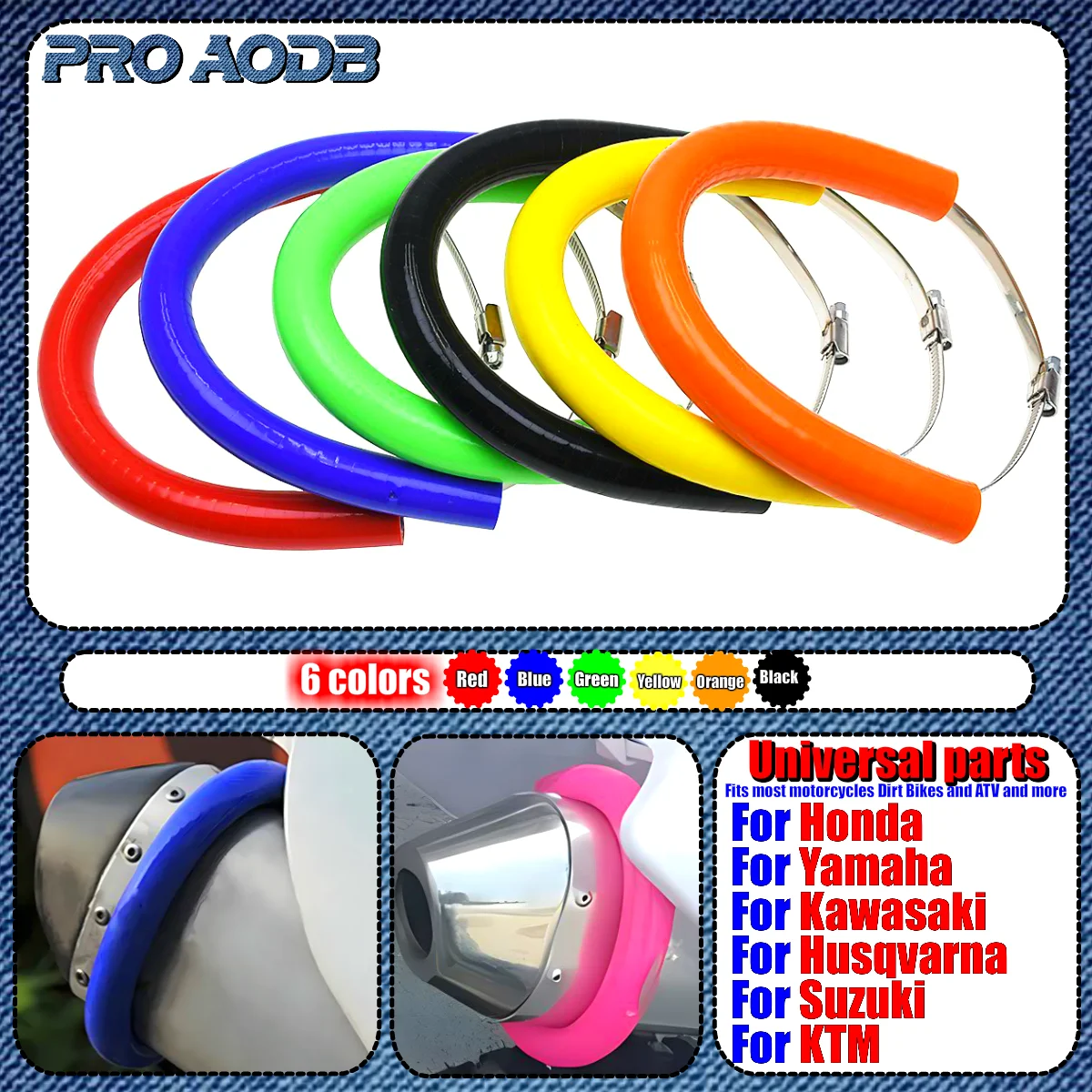 

For Honda CR250 CRF230F CRF250R CRF250X CRF450R CRF450X Yamaha YZ WR F Motocross Universal Silicone Exhaust Protector Can Cover