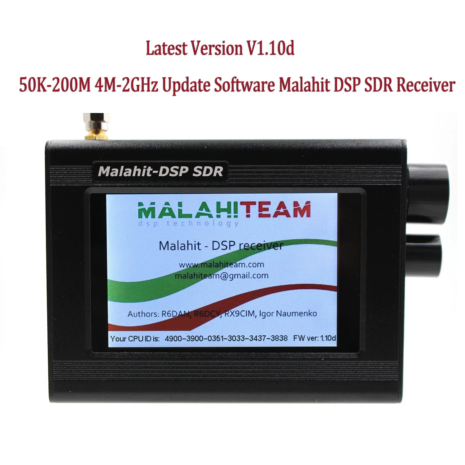 

V1.10D 50K-2Ghz Malachite SDR Radio Update Software Malahit DSP SDR Receiver/3.5"LCD/Battery /l Case with All Mode R