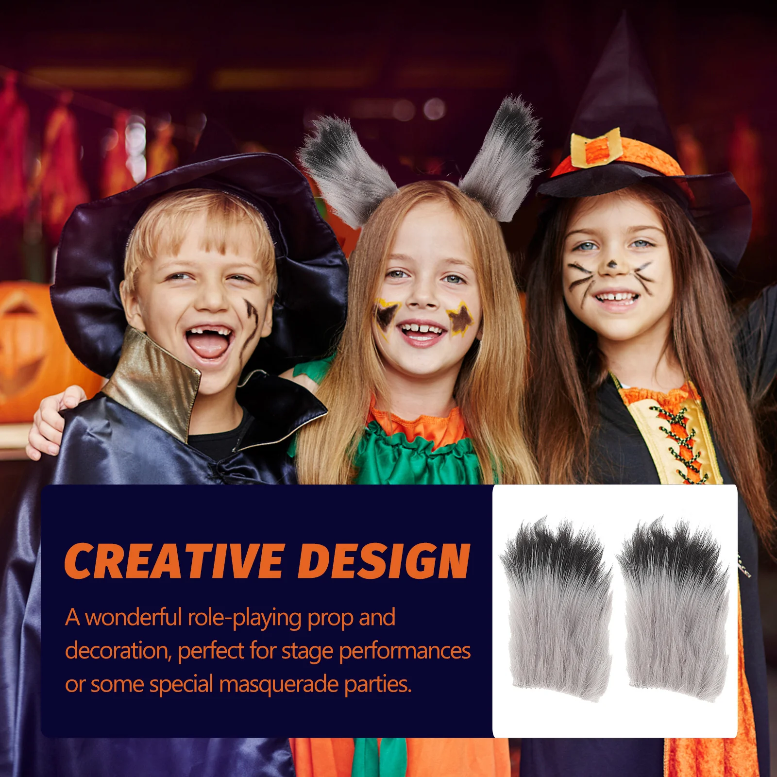 

3 шт., комплект костюма кошки, зажимы для хвоста с ушками, аксессуары для Хэллоуина, косплея, вечерние аксессуары, комплект кошачьих ушей и хвоста, аксессуары для косплея