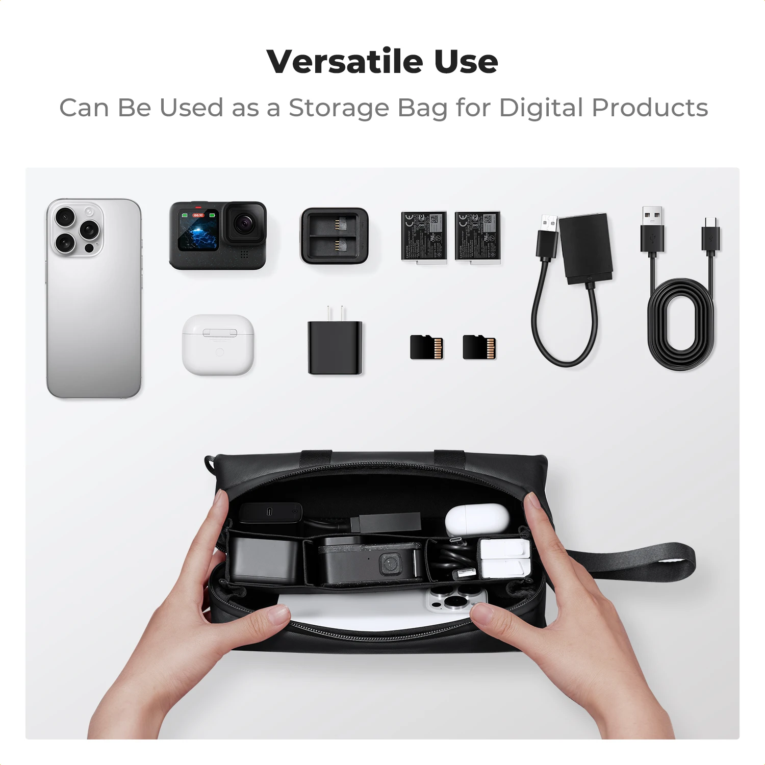 K & F Concept para DJI OSMO Pocket 3 bolsa de transporte portátil impermeable para DJI Pocket 3 accesorios de Cámara de Acción estuche de almacenamiento