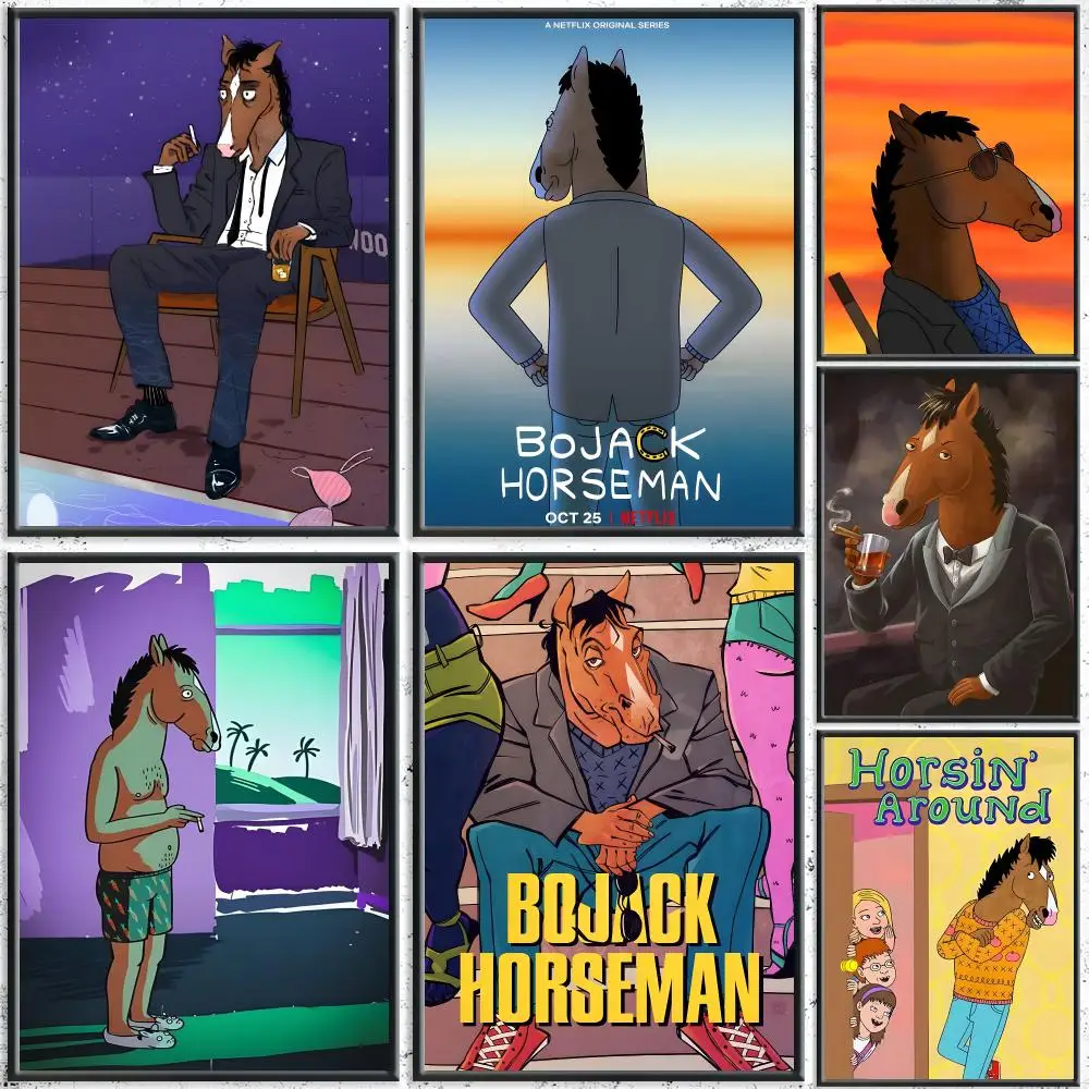 Aesthetic TV Series B-BoJack HorsemanS Poster HD Self-Adhesive No Residue After Removal Ideal for All Kinds of Wall Decor