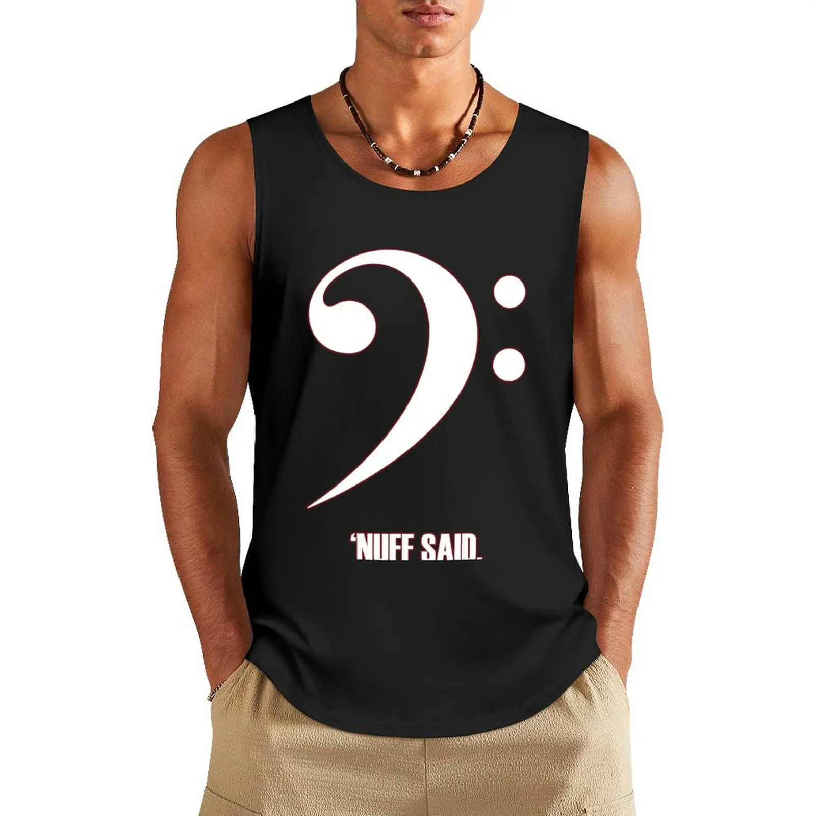 Bass Clef - 'Nuff Said Tank Top anime Men's tops vest for men