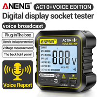 ANENG AC10+ Socket Tester RCD Electroscope 110V/220V Digital Receptacle Detector Smart Voice Broadcast LCD Display US/EU Plug