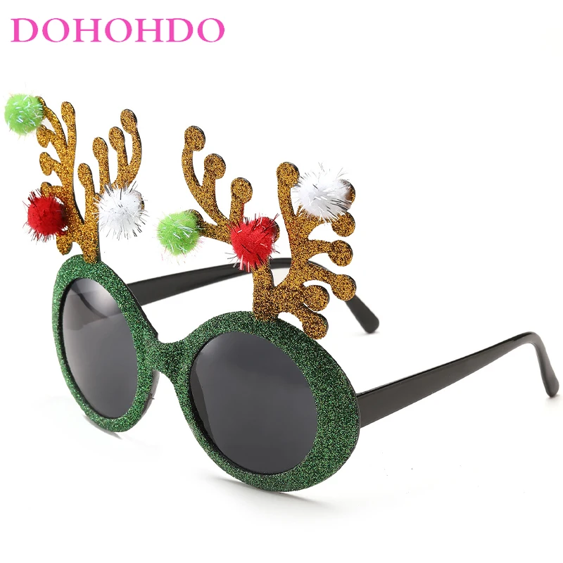 

DOHOHDO Personality Oval Sunglasses Men Santa Claus Xmas Tree 2024 Women's Fashion Christmas Sun Glasses For Party New Year Gift