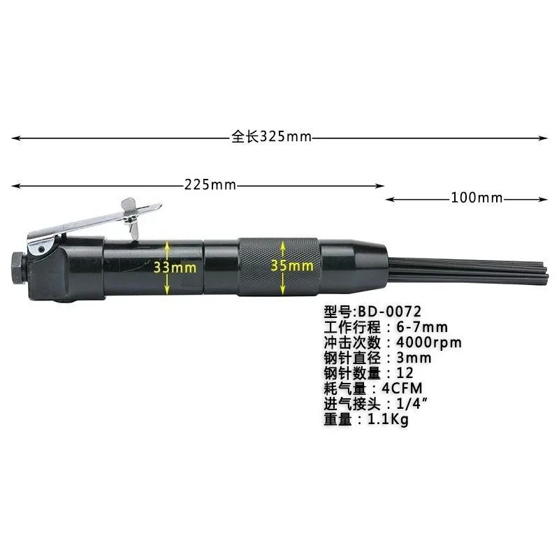 Kleine, schep, pneumatische roestverwijderaar