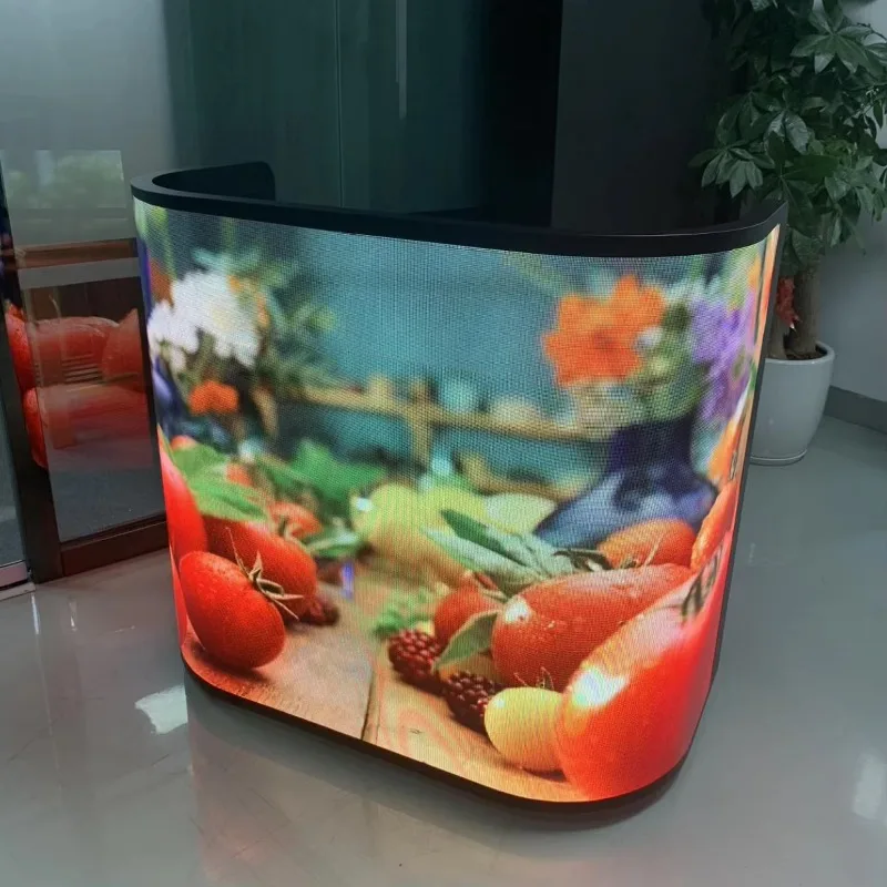 P1.86 Waterproof HD Custom LED DJ Desk Display Screen Large Size Panel for Restaurant Reception Commercial Video Playback