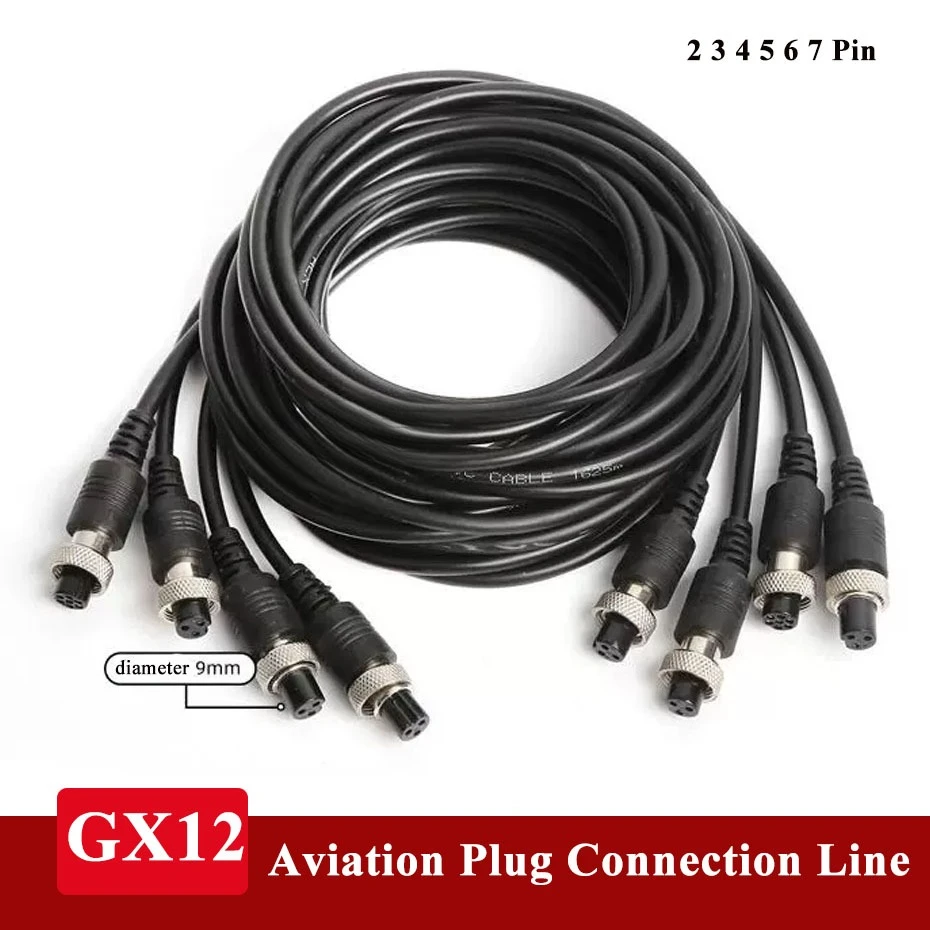 

GX12 2 3 4 5 6 7 Pin Wire Connector Aviation Plug Socket Connection Cable Pure Copper M12 Female to Female Extension Line 0.2-5M