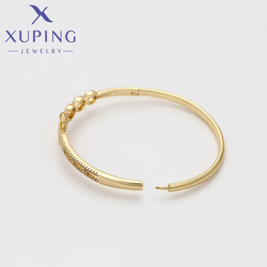 Xuping Jewelry New Exquisite Elegant Style Light Gold Color Cubic Zirconi Bracelet Women Girl Birthday Christmas Gift X000653438