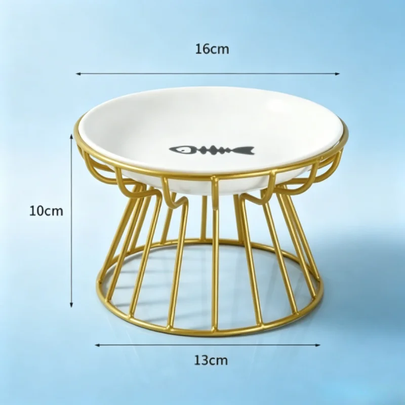 Ceramic Raised Pet Bowls with Stand Non-Slip Food Water Feeding Dishes for Cats Dogs Daily Use