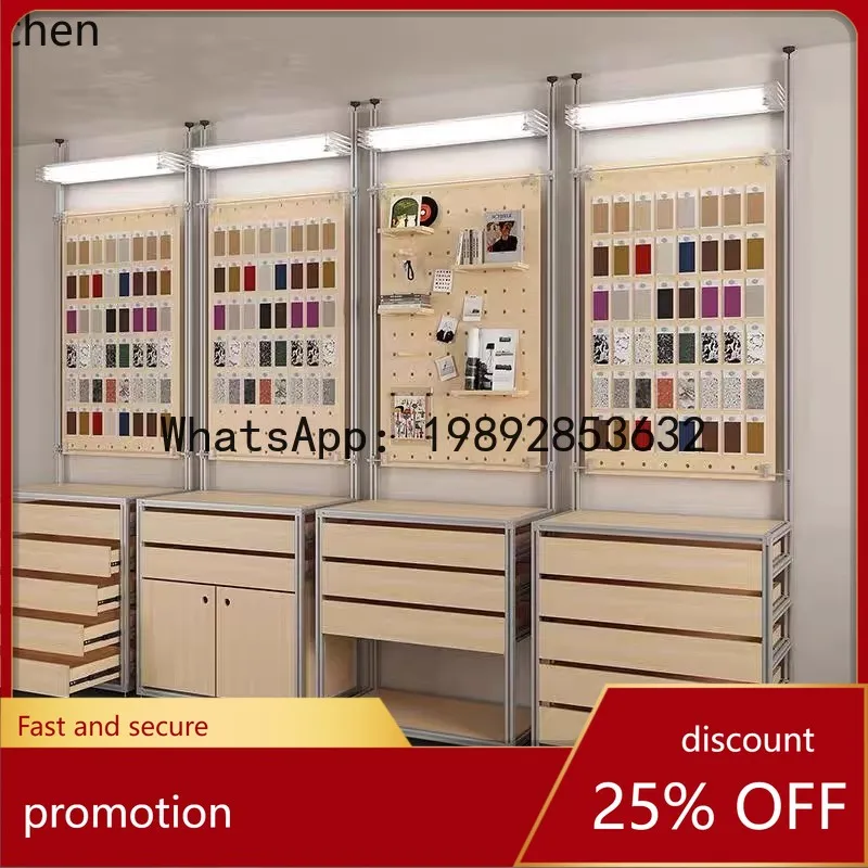 YFY Aluminum Profile Birch Pegboard Multi-layer Display Shelf Exhibition Multi-functional Cabinet Commercial Jewelry