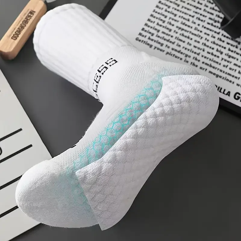 20 Pairs Men's High-Cut Solid Sports Socks, Breathable Unisex Mid-Calf Casual Socks, Black/White Cross Couple Socks All-Season