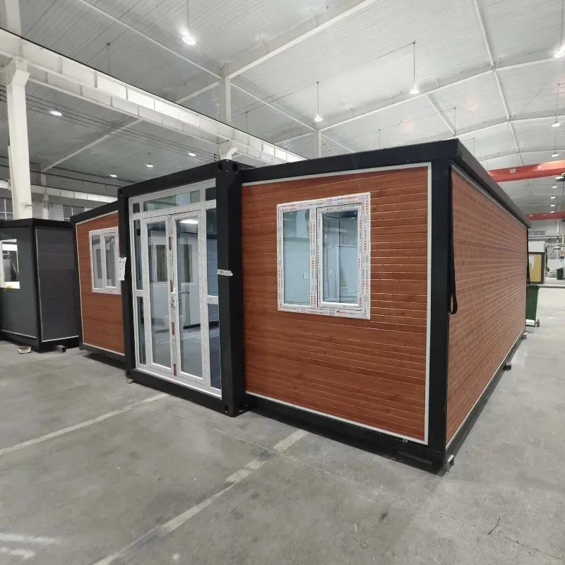 Luxury 20-40ft Prefab Folding Container Homes Two Bedrooms One Bathroom Steel Expandable Prefab Houses Hotel Application Sale