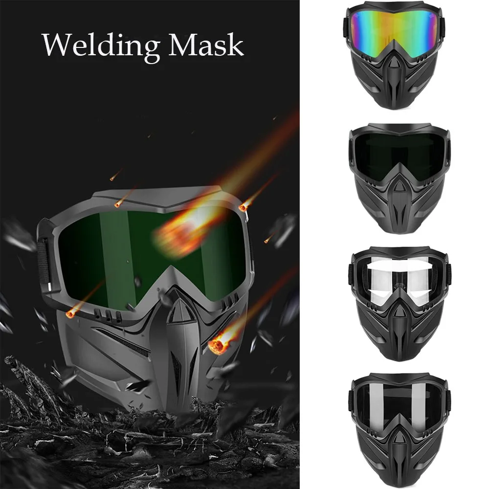 Dust Resistant Welding Glasses Adjustable Band Impact Resistant Welder Mask Detachable Cutting Welding Mask