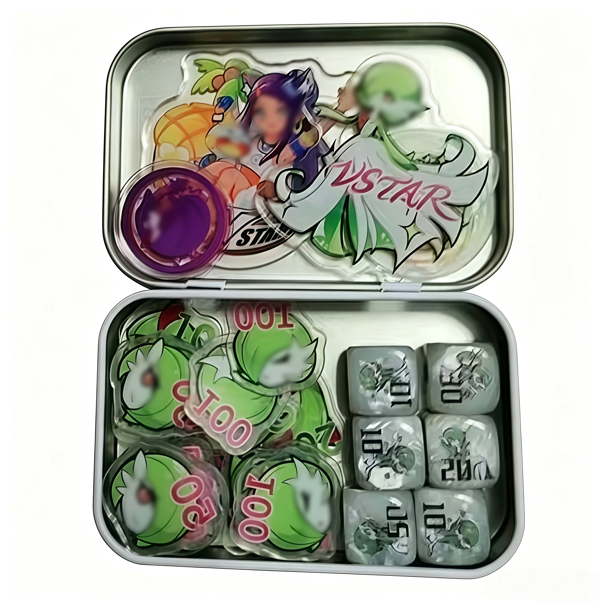 

PTCG Pokemon Damage Indicator Match Scoring Damage Counter Double-sided Role-playing Game Gardevoir Dice Vstar Box Set
