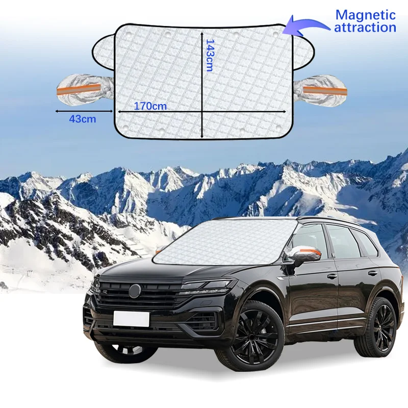 

Car Windshield Cover Magnet Winter Window Snow Shield Anti Frost Auto Front Window Snow Cover For Volkswagen Touareg