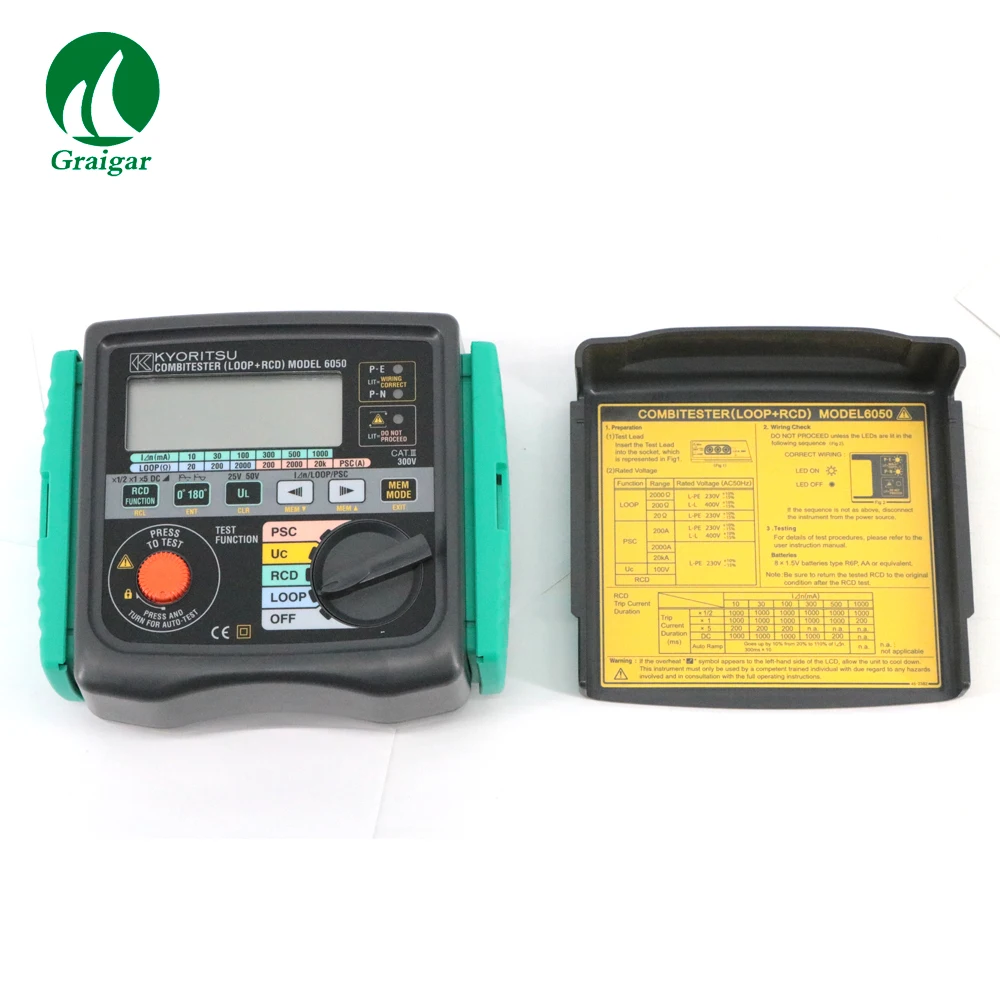 Kyoritsu 6050 เครื่องทดสอบมัลติฟังก์ชั่น Digital Combi Tester (Loop + RCD) C 20/200/2000Ohm