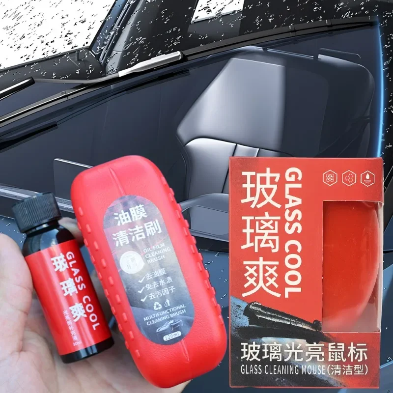 Car Oil Film Remover Brush Powerful Front Windshield Glass Oil Film Stain Removal Rearview Mirror Glass Oil Film Cleaning Tools