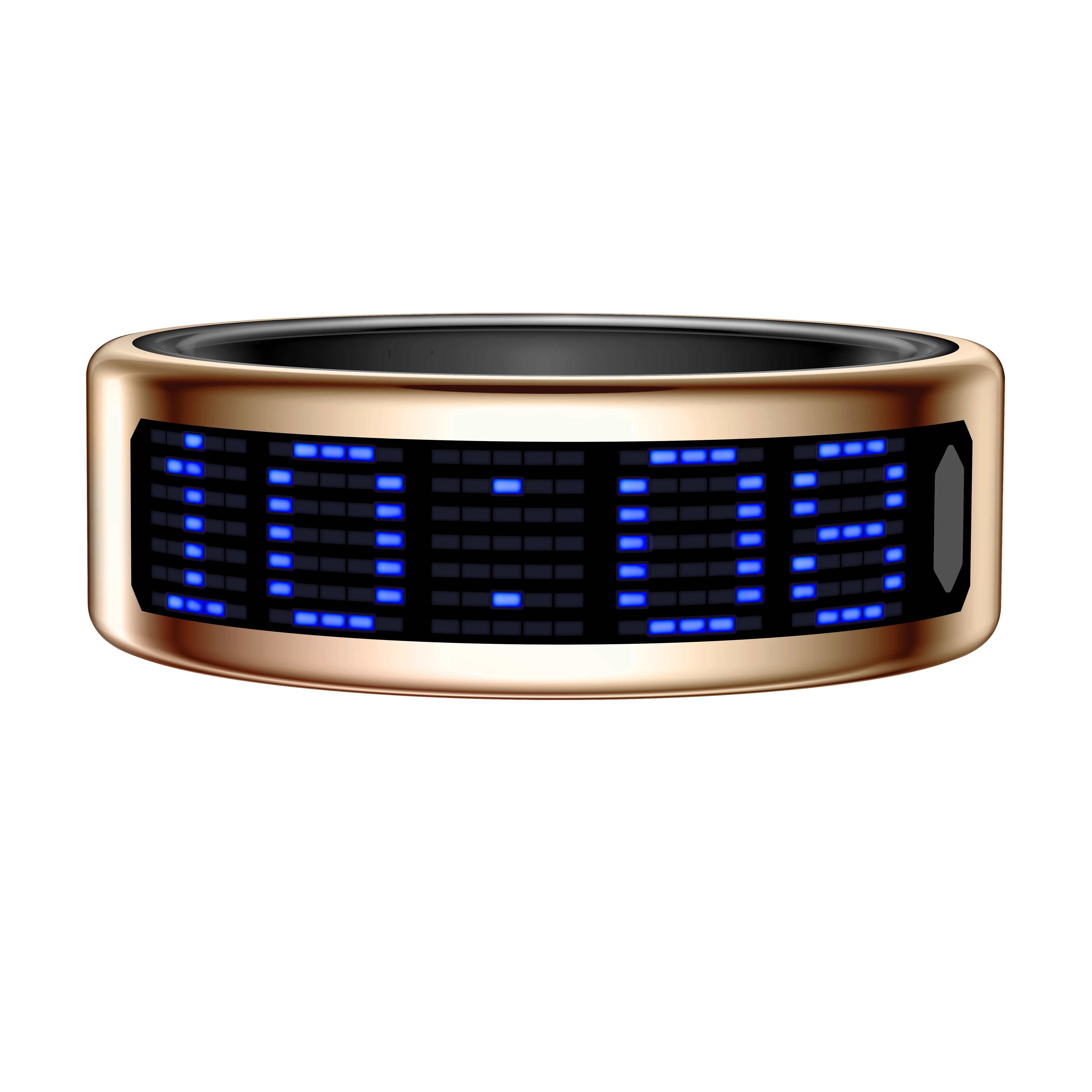 Anello intelligente in acciaio inossidabile con touch screen per il controllo dei gesti Monitoraggio della salute e del fitness Monitoraggio del sonno Controllo dell'app Android