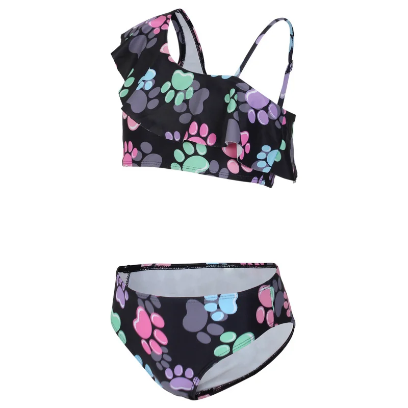 

New Children's Swimwear Printed Ruffled Cute Medium and Large Children's Swimwear Set Wholesale