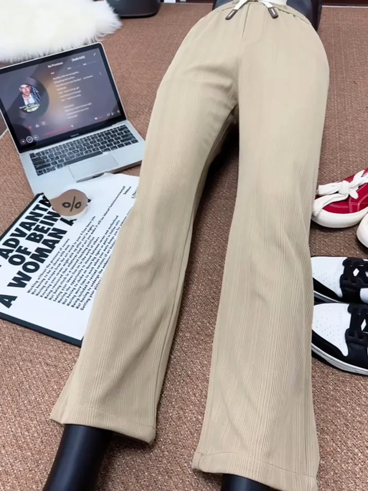 

Мужские летние брюки из ледяного шелка: свободные, прямые, легкие, дышащие, с охлаждающим эффектом, повседневные, модные