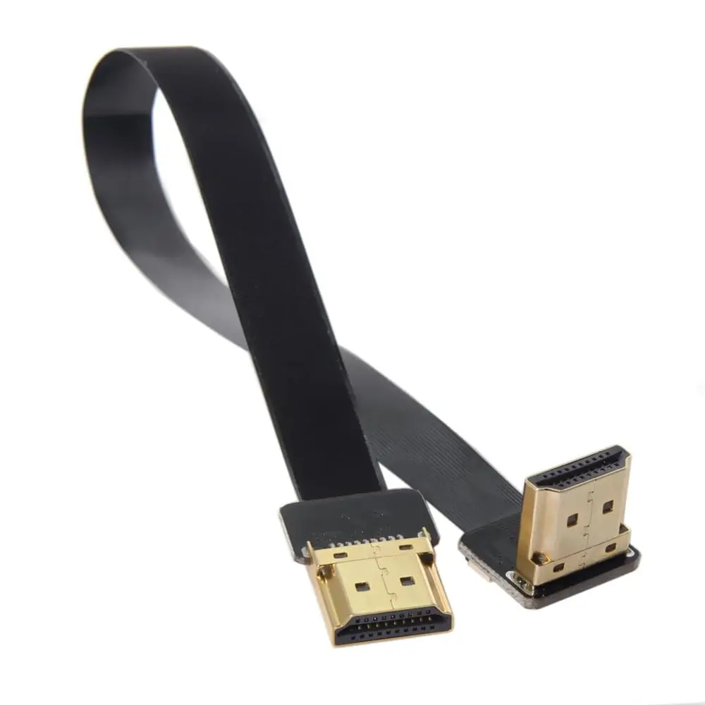 

JoniSerl 90 Degree up Angled HDMI-Compatible Type a Male to Male FPC Flat Cable for Multicopter Aerial Photography