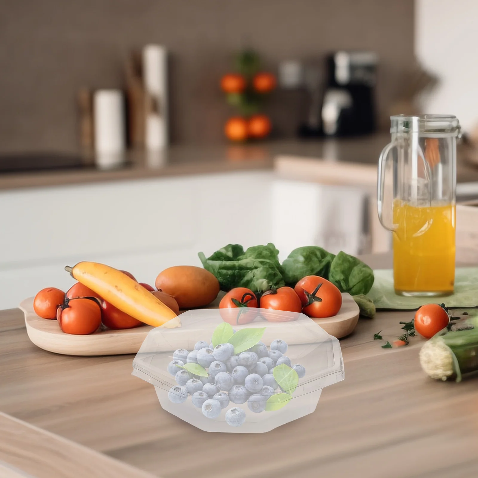 

10 Sets Fruit Boxes Serving Tray With Lid 250g Single Transparent Plastic Containers Catering Trays Packaging