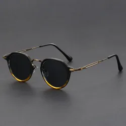 Tortoise Acetate Metal Leg Shades Frame Handmade Oval Square Men Classical Handmade Ladies Eyeglasses with High Quality