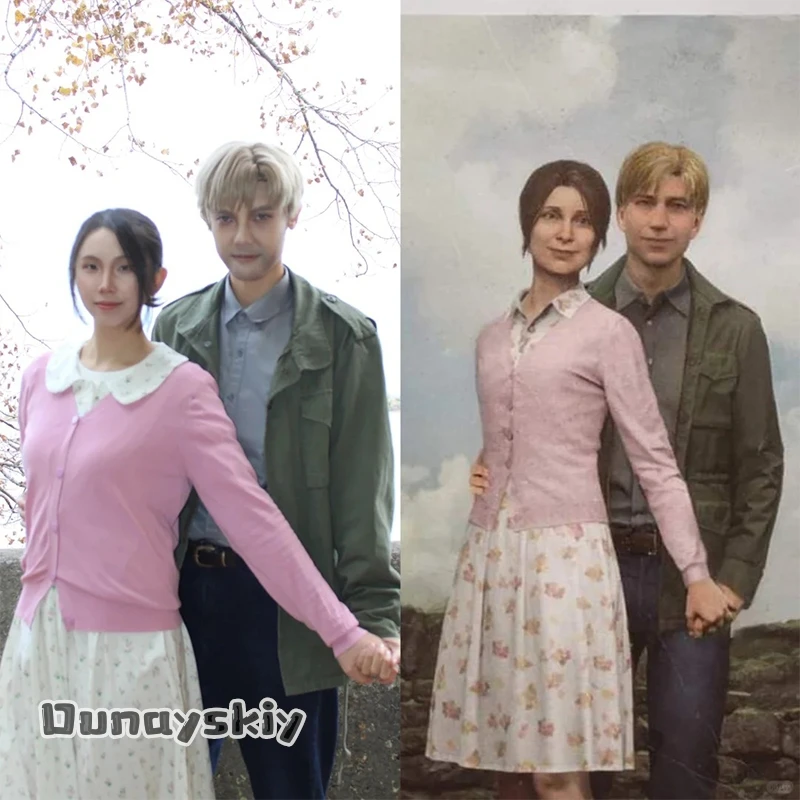 

Костюм для косплея Лауры из аниме-фильма ужасов SUGOI COS* - Цветочное платье с кружевом, розовое, с эффектом цветения, парик для Хэллоуина, для ролевых игр