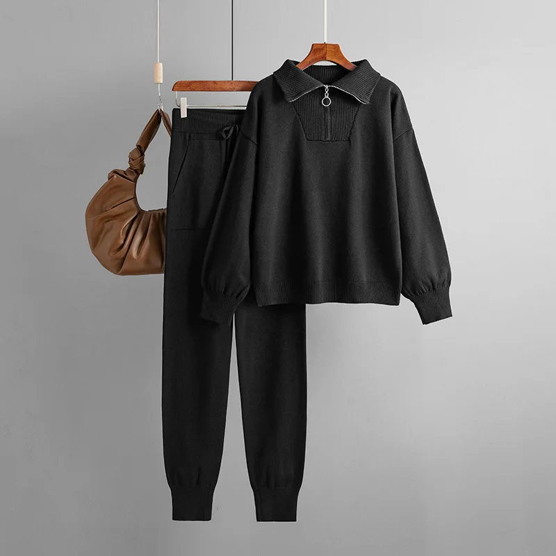 Knitted Tracksuits Ladies 2 Piece Outfit Women Winter Clothes Women Sets New Fashion Sweaters Trousers Sets Elegant Women's Sets