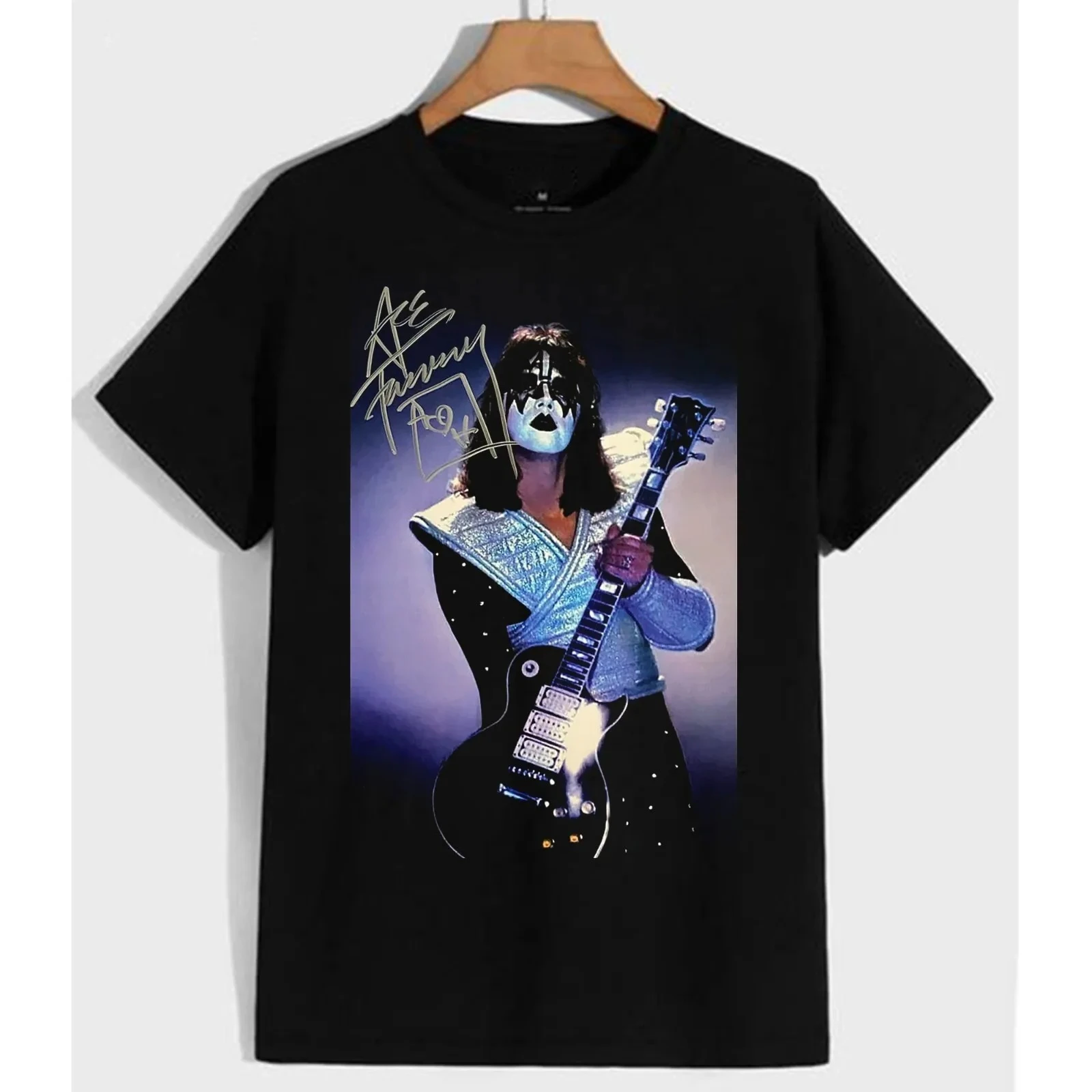 

Rock Band Guitar Ace Frehley t-shirt RIP 1951-2025 Graphic t shirts Unisex cotton Vintage round neckTees Short Sleeve