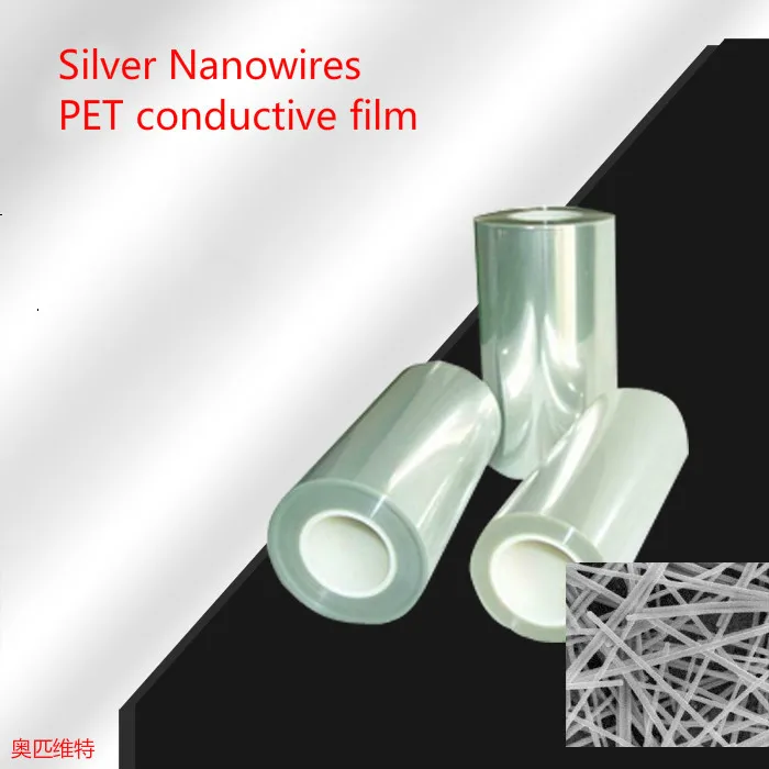 

Conductive film of nano silver wire. Ag/PET flexible conductive substrate. Flexible 20-30 ohm square resistance. It can be etche