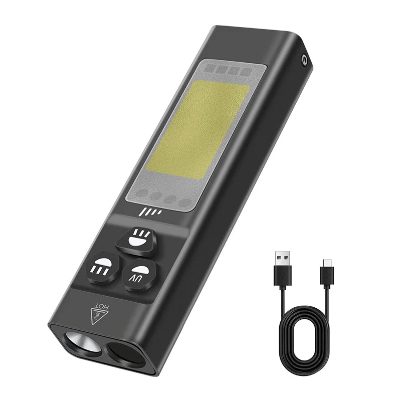 U7 flat flashlight 1100 lumens side light UV magnetic charging outdoor emergency light