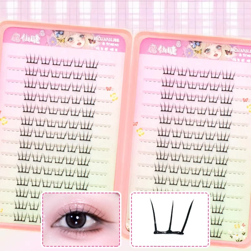 Glue-free Ultra-thin False Eyelashes Natural Noglue Eyelashes Segmented Curl Eyelash Clusters Eyelash Glue Manga Lashes