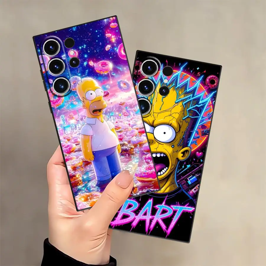 Hülle für Samsung Galaxy S21 FE S23 Ultra S25 Edge S26 S24 Plus Note 8 9 10 20 S20 S9 S10 Weiche Handyhülle Bart Simpson