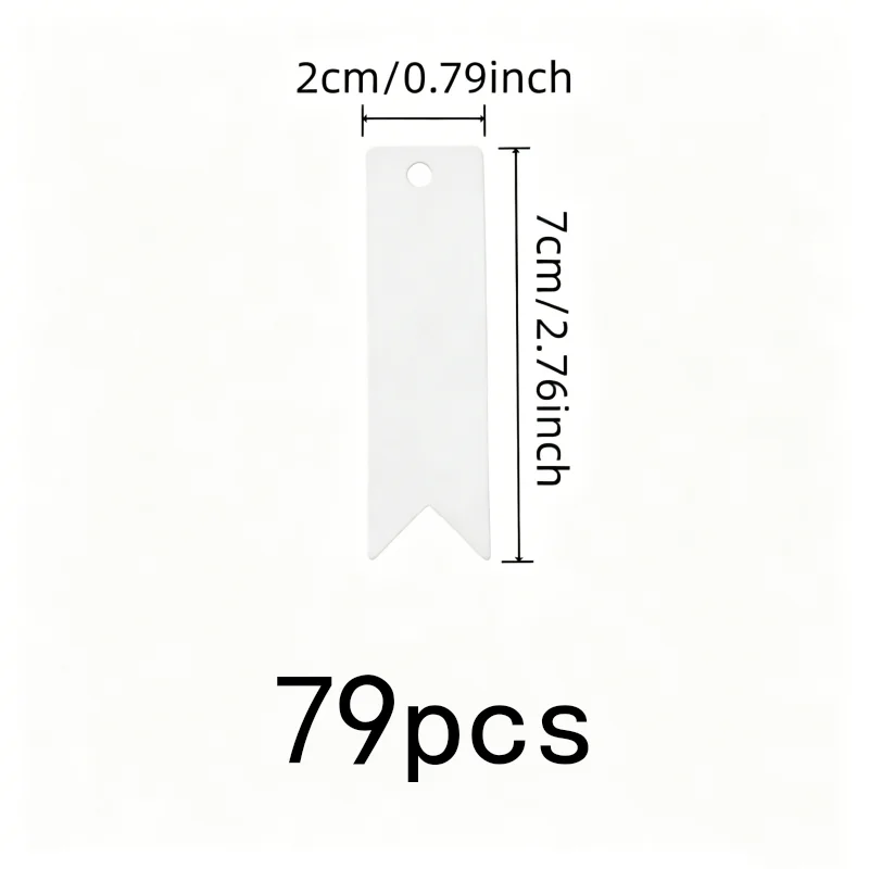79 pcs Writable Gift Tags Pre-Punched Hanging Hole, designed for Baking Package Tags, Blank Smooth Surface