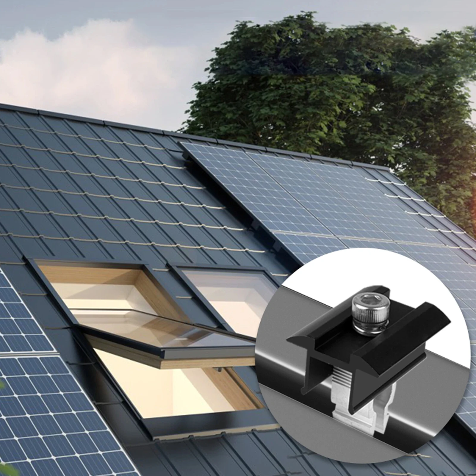4 stücke Aluminium Legierung Solar Panel Montage Klammern Solar Module Befestigung PV Halterung End Klemme Mitte/Zentrum Klemme montage Schiene