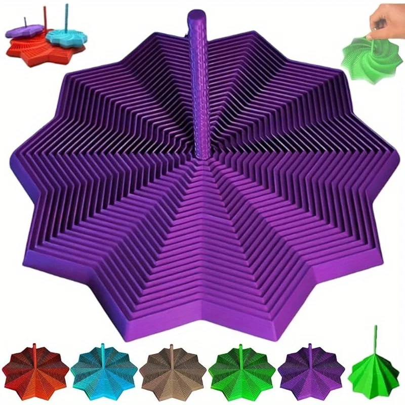 3D-gedrucktes sensorisches Erweiterungsspielzeug – verstellbarer fraktaler sechseckiger Fidget-Spinner mit ineinandergreifenden Schichten, Fidget-Spinner für Erwachsene