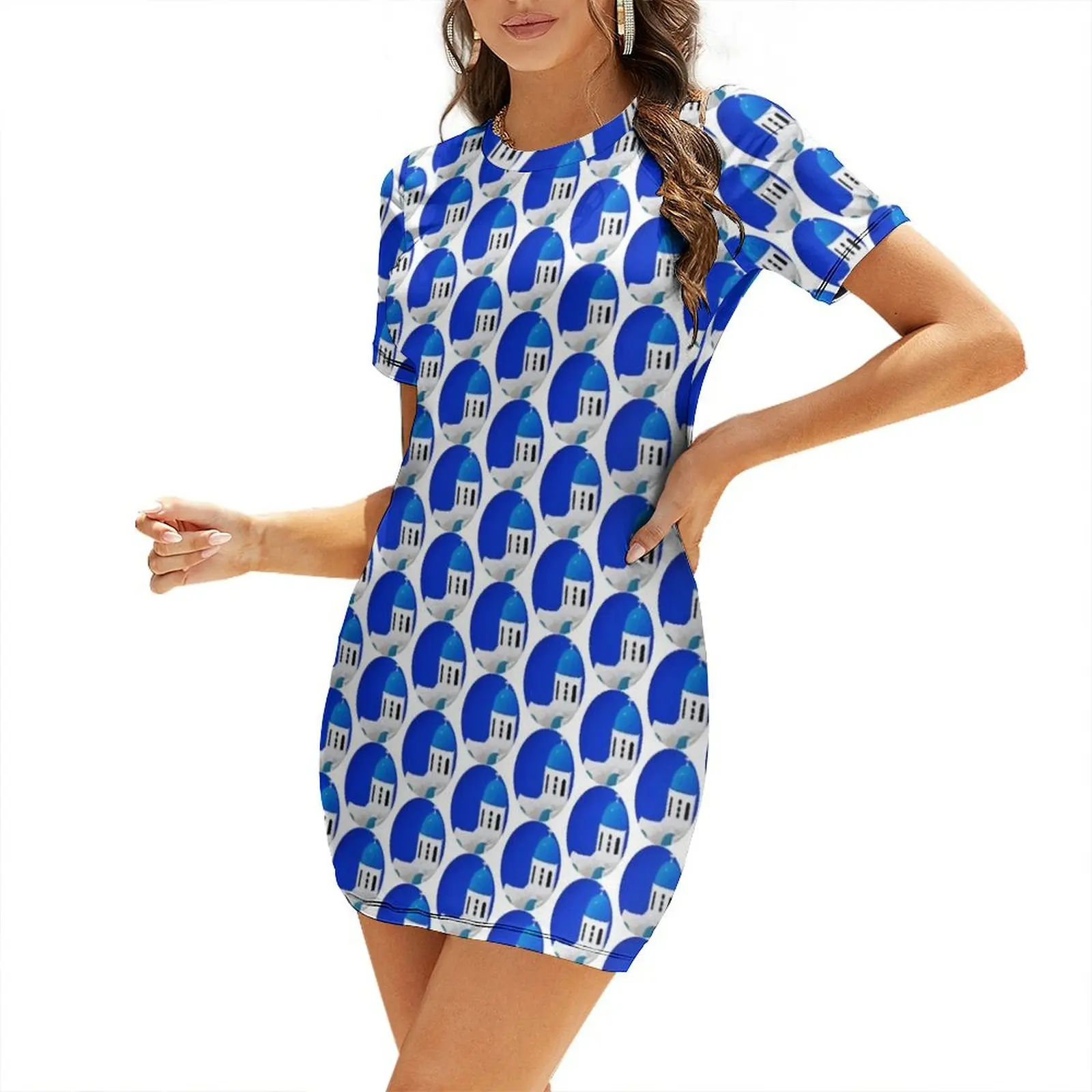 

SANTORINI Short Sleeved Dress women's evening dress 2025 dresses summer Summer dresses for women Woman's evening dress