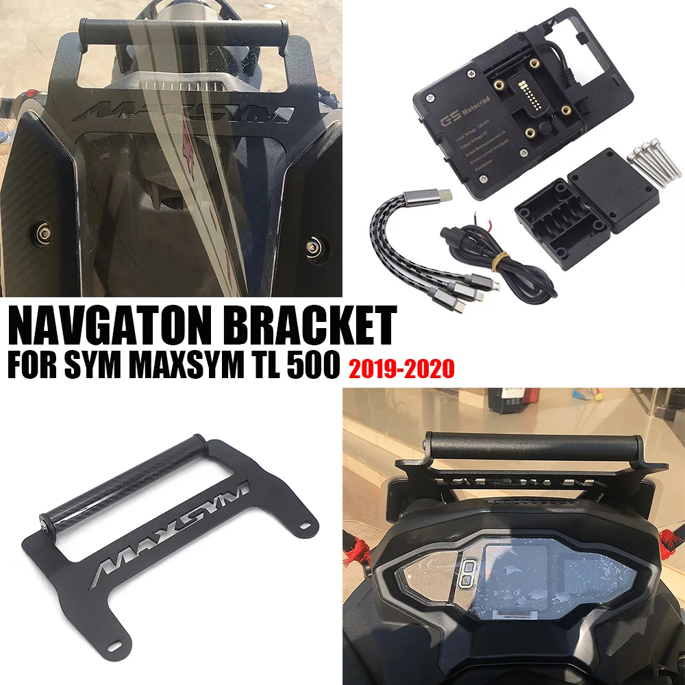 NEW Front Phone Stand Holder Smartphone Phone GPS Navigaton Plate Bracket For SYM MAXSYM TL 500 TL500 2020