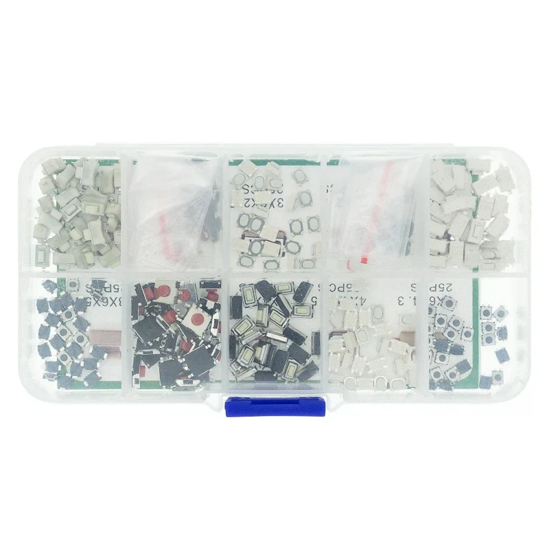 250PCs 10 types tactile push button touch switch remote keys button kit microswitch