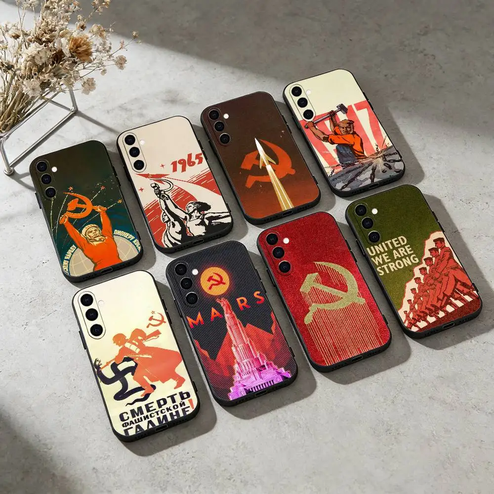 Vintage Style Stalin Soviet  Phone Case For Samsung Galaxy A91,80,73,72 ,71,53,52,32 ,31,22,21s,20,Soft Black Case