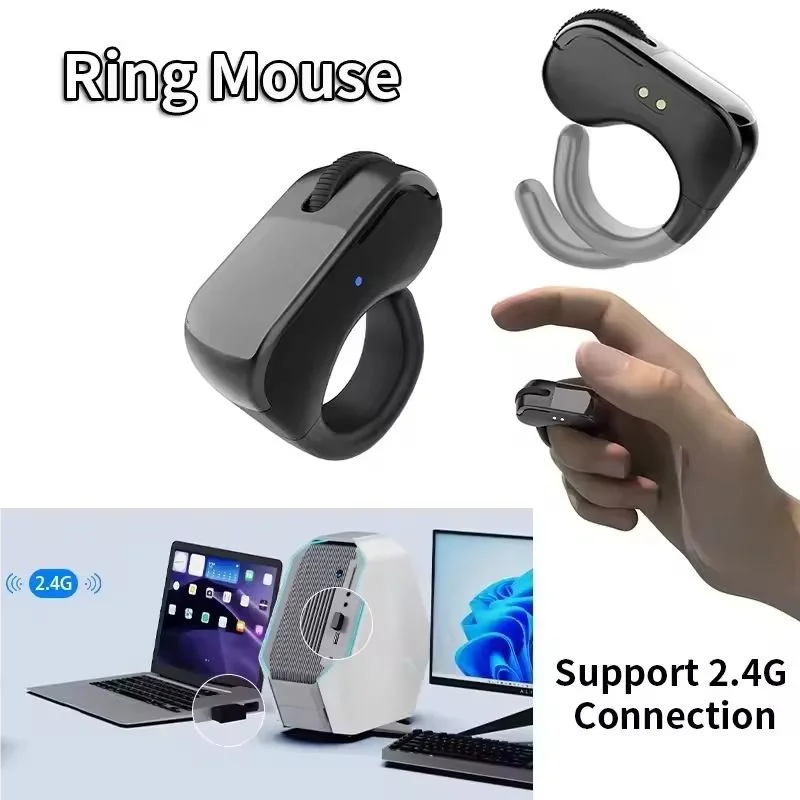 Ring Mouse Mini Light Weight Bluetooth 2.4g Dual-Mode Rechargeable Wide Compatible Remote Control Selfie Scan Short Video Speech